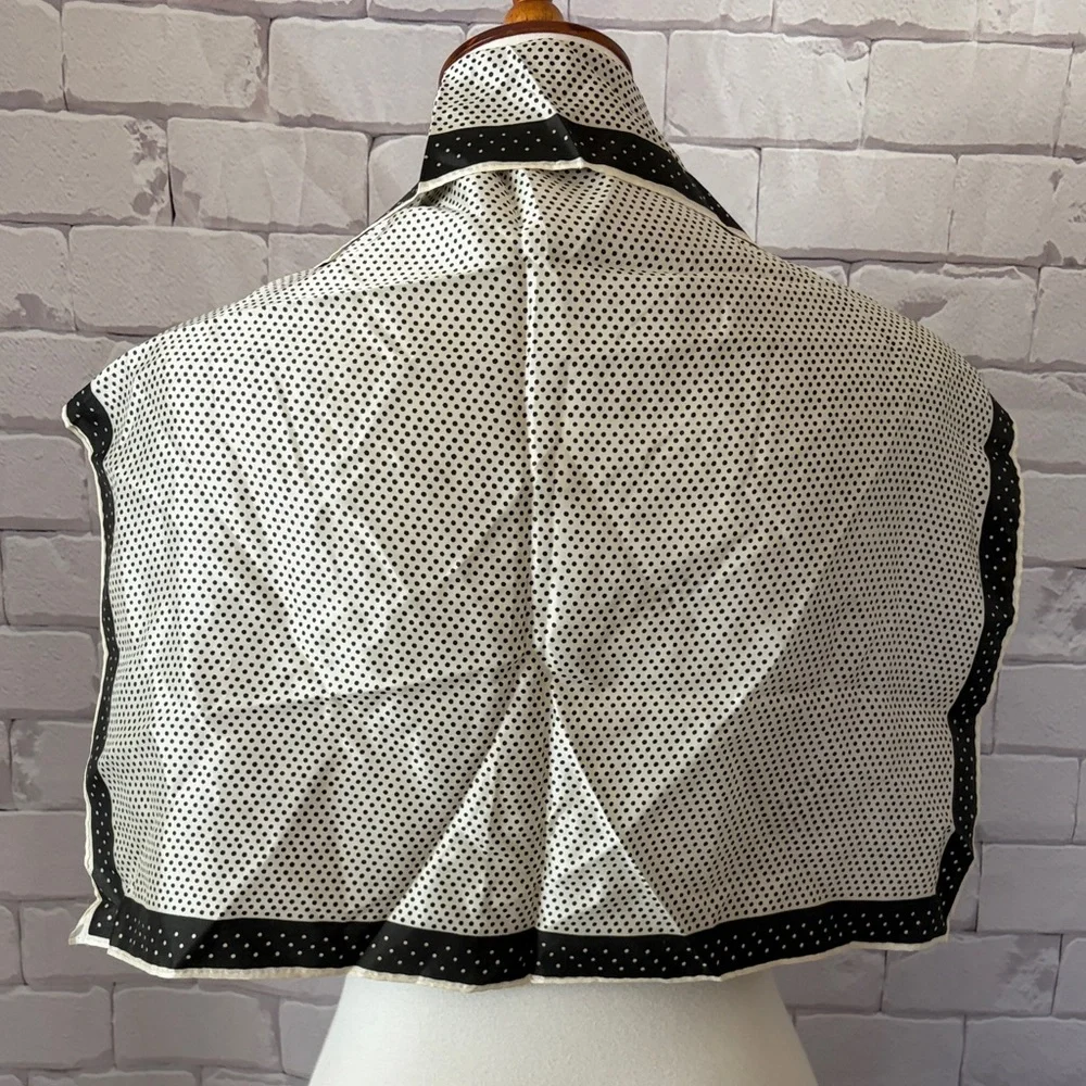 Chic Black and White Polka Dot Scarf